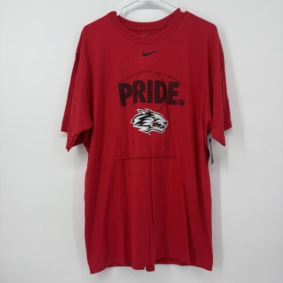 Nike North Houston Wolfpack T Shirt Mens Size Large Red College Loose Fit - Picture 1 of 6